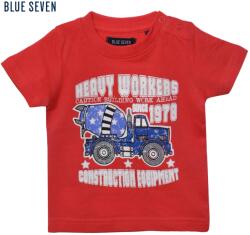 Blue Seven póló piros munkagép kollekciós 6-9 hó (68 cm)