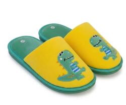  SPROX Dínós textil házi papucs sárga-zöld 34