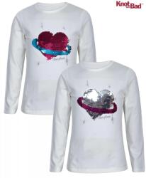 Knot So Bad Szíves átfordítható flitteres felső fehér 18-24 hó (92 cm)