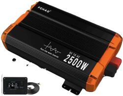  Tiszta szinuszos inverter, folyamatos teljesítmény, EU aljzat, 2500 W, Európa, 12 V