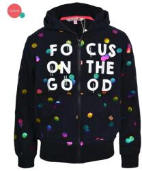 boboli zipzáras felső fekete, felíratos, színes pöttyös 7 év (122 cm)