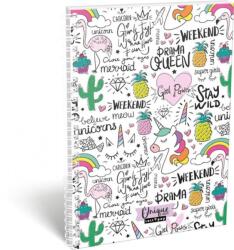 Lizzy Card Spirál füzet A4 vonalas Unikornis minta