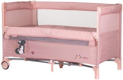 Chipolino Patut pliabil Chipolino Relax pink marshmallow cu laterala culisanta (KOSIRE259PM) - roua
