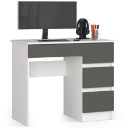 AKORD A-7 Íróasztal - 90 cm - Fehér/Grafitszürke (IP0PBIUBIASZAPRA7)