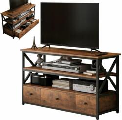  TV szekrény loft komód nappaliba polcokkal fiókokkal 110 cm