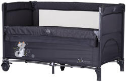Chipolino Patut pliabil Chipolino Relax anthracite cu laterala culisanta (KOSIRE256AN) - roua