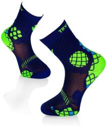 Try To Fly Kompressziós kék-sárga Compression Socks sportzokni, 39-41 EU (TF32-204-02)