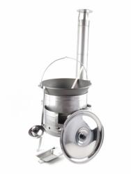  Bográcsozó Szett - 36cm Rozsdamentes Ház, 10.8L Öntöttvas Bogrács - 10 részes