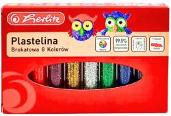 Herlitz Plastilina Herlitz, set 8 culori cu sclipici, in cutie de carton (9589003)