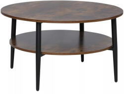 Signal Ella Kerek Dohányzóasztal Laminált Rusztikus Barna Dupla Lapos