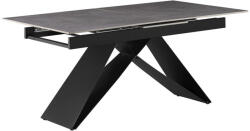 TEMPO KONDELA Kihúzható étkezőasztal, beton/fekete, 160-200x90 cm, MAJED