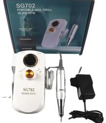  Hordozható körömfúrógép, újratölthető, 35000RPM, 702 fehér