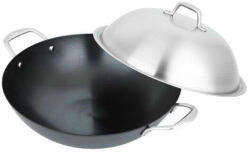 Carl Schmidt Sohn Carl Schmidt Sohn-Altena wok serpenyő, öntöttvas, 36x10, ezüst