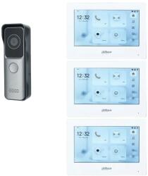 Dahua IP Video Intercom Kit, RFID kártya feloldás, 7 hüvelykes érintőképernyő, 1 DB 3 fehér képernyő