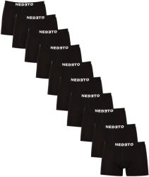 Nedeto 10PACK Férfi boxeralsó Nedeto fekete (10NDTB001-brand) XL - pepita