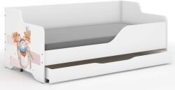  LILU gyerekágy laminált fronttal 160x80cm matraccal és ágyneműtárolóval - pipacs mintás