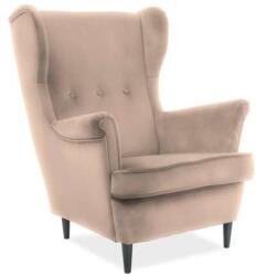 SIGNAL MEBLE LORD - Velvet Fotel - Bézs - Bársony (LORDV28)