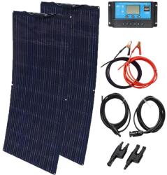  Nagy hatékonyságú napelemkészlet, 50W/100 W monokristályos, rugalmas kialakítás, 100W Kit Black