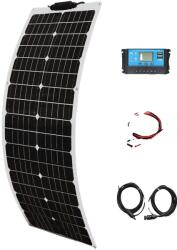  Monokristályos rugalmas napelemkészlet, nagy hatékonyságú 21, 8%, ideális a hálózaton kívüli alkalmazásokhoz, 12V50W Solarkit