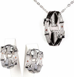 Emporia Arany tónusú Emporia Ötvözetű Szett Fehér Emporia® Kristállyal ( Nyaklánc+Fülbevaló+Medál ), 2956