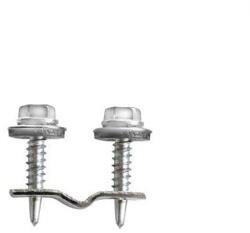 EmaConstruct horganyzott bilincs 12x1, 5 mm polikarbonát rögzítéséhez a szegélyezett hálóhoz 2 horganyzott önfúró csavarral 4, 8x25 mm