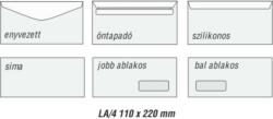  LA/4 Öntapadó Boríték - 110x220 mm