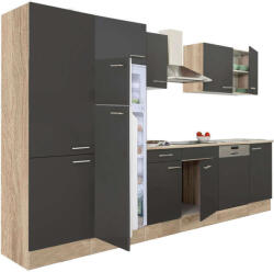 Leziter Yorki Konyhabútor - Sonoma Tölgy/Antracit - 340 cm