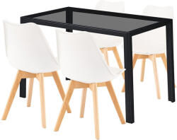 Treva 4+1 étkező garnitúra fekete-fehér - pepita - 63 490 Ft