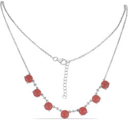  Ezüst Nyaklánc - Tagebaui Karneol és Fehér Topáz - 50cm