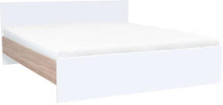 Leziter Miami Franciaágy - 180x200 cm - Fehér/Sonoma Tölgy