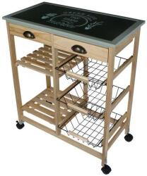  Rusztikus Fa Konyhai Zsúrkocsi - 66x35x81 cm