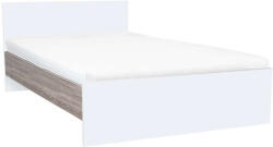 Leziter Miami Franciaágy - 140x200 cm - Fehér/Yorki Tölgy