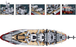 Sluban - Bismarck Csatahajó - Építőjáték - 1: 350