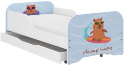 Wooden Toys MIKI gyerekágy 160x80cm ajándék matraccal, ágyneműtartó nélkül -kapibara szörf