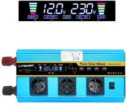  Autóinverter, 6000 W csúcsteljesítmény, kettős feszültség bemenet, 24 V 220 V EU