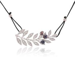  Ezüst Olajág Medál Nyaklánc - Ródium Bevonat
