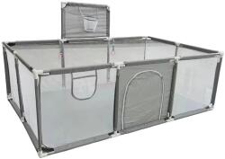  Babajáróka, tágas kialakítás, tartós fémszerkezet, Szürke nincs ajtó