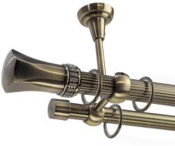  Pluto Dupla Függönyrúd - Antik Arany - 400 cm - pepita - 33 453 Ft