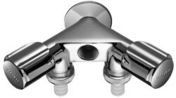 Schell COMFORT mellékcsatlakozású duplaszelep 1/2˝-1/2˝ visszafolyásgátlóval, tömlőcsatlakozóval, króm (033680699)