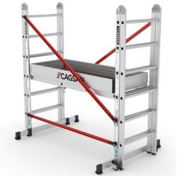 CAGSAN STELLA Összecsukható Létra Állványzat (Munkamagasság: 4, 3m) (STL206)