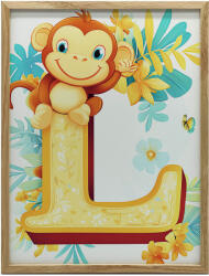  FEKETE KERETES FALI PLAKÁT MONKEY JOYFUL L NAPPALI 70x100 CM