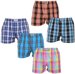 Styx 5PACK férfi bő szárú boxeralsók Styx klasszikus gumipánt többszínű (5A102230) M - pepita