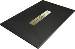 Mexen Toro SMC zuhanytálca 100 x 90 cm, fekete , takaró arany - 43709010-G Kompozit zuhanytálca Kompozit zuhanytálca (5905315227942)