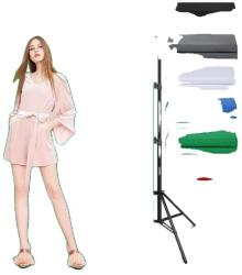  Chroma zöld képernyő, egyszínű háttérszövet, 5 méretű lap, 6000x3000, Fekete