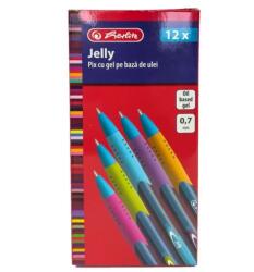  Jelly golyóstoll, műanyag, nyomógombos 0, 7mm - pepita