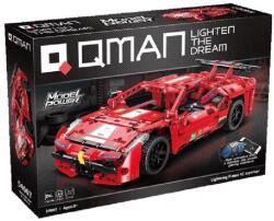 Qman 54007 - Lightning Flame piros versenyautó - 100% technic-kompatibilis építőjáték (QH54007)