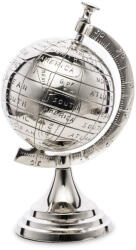 Art-Pol Asztali ezüst földgömb dekoráció fém állványon 26, 5x12, 5x11, 5cm (125515)