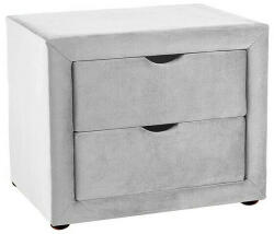 SIGNAL MEBLE ET-002 Velvet Bársony Éjjeliszekrény Világosszürke Kétfiókos (SIG-ET002VJSZ) - pepita