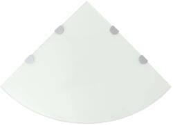  2 db fehér üveg sarokpolc krómtartóval 45 x 45 cm