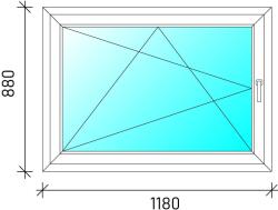  120x90 Bukó-nyíló műanyag ablak
